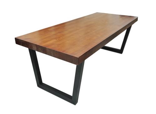 北欧简约现代餐桌铁艺实木桌子
