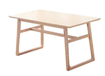 北欧纯白蜡全实木长方形桌子