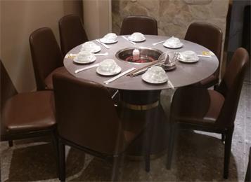 潮汕牛肉火锅包房大理石电磁炉火锅桌 潮汕牛肉火锅包房大理石电磁炉火锅桌