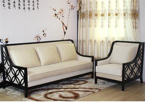 禅意新中式家具会所接待厅新中式沙发白蜡木实木沙发餐厅包间沙发