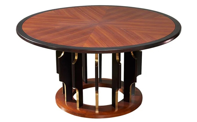 高档会所家具中式实木圆桌