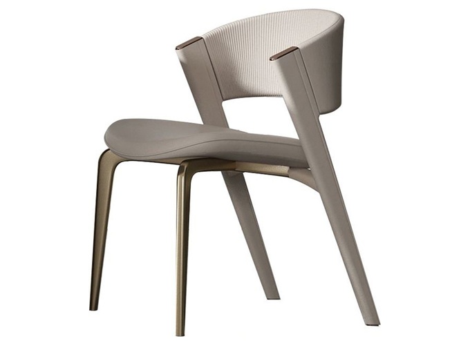 意式餐厅轻奢现代皮艺椅不锈钢休闲椅