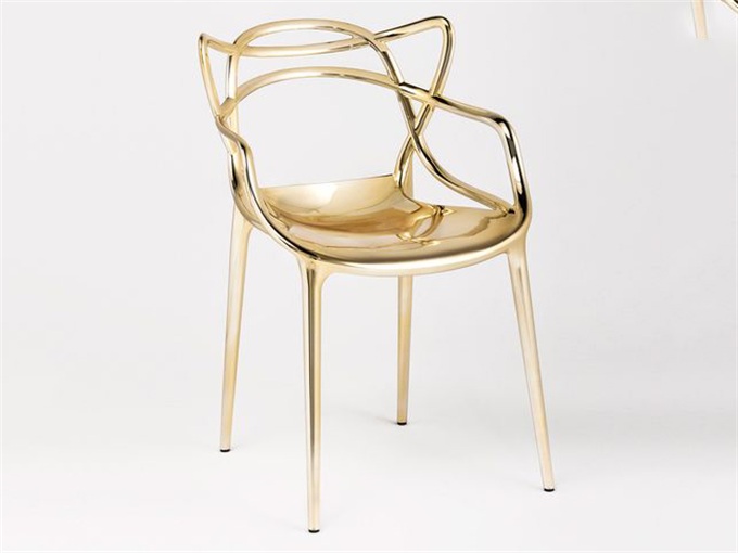 咖啡厅不锈钢创意透明带扶手金属椅子