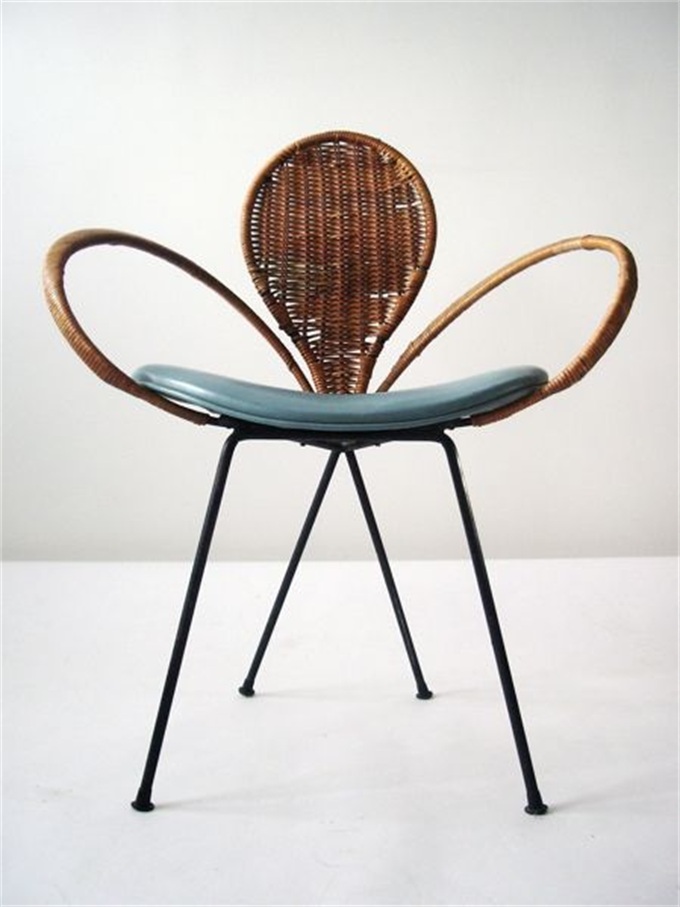 餐厅蝴蝶型简易铁艺椅子