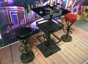复古工业风铁艺酒吧清吧高吧台家具定制 复古工业风铁艺酒吧清吧高吧台家具定制