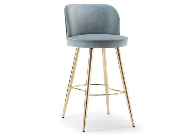 现代咖啡厅轻奢不锈钢高脚吧椅
