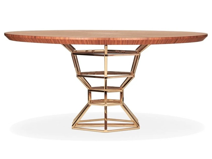 咖啡厅欧式经典实木不锈钢桌子