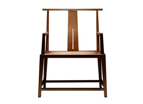老榆木官帽椅 实木禅椅 新中式圈椅古典实木太师椅