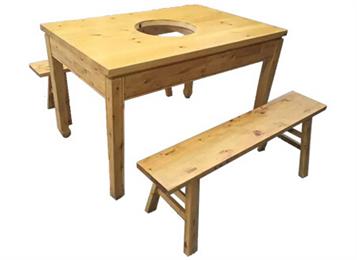 全实木电磁炉燃气灶火锅桌 中式实木火锅桌