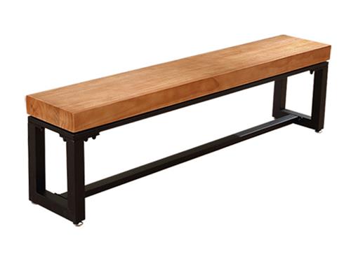 简约现代食堂餐凳 铁艺实木长条凳