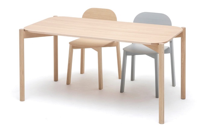 企业员工食堂4人位现代简约实木桌椅