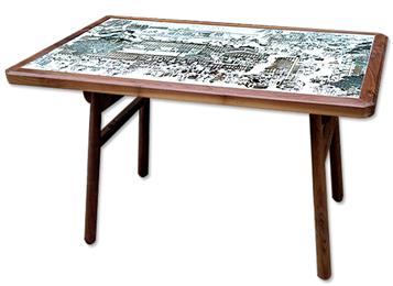 简约实木边框相框大理石企业职工食堂桌椅