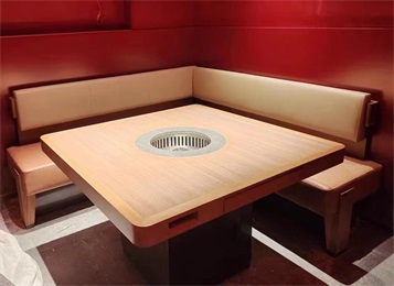 日式烤肉店实木无烟净化自助烤肉桌