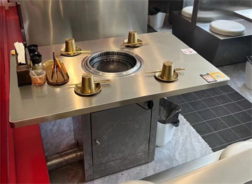 韩式烤肉店炭火烤肉不锈钢无烟烤肉桌 韩式烤肉店炭火烤肉不锈钢无烟烤肉桌