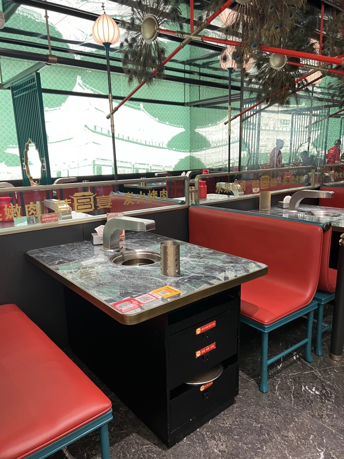 韩式烤肉店下排烟炭火烤肉桌