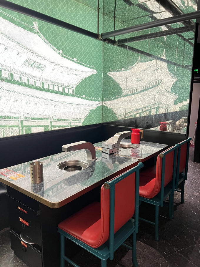 韩式烤肉店下排烟炭火烤肉桌