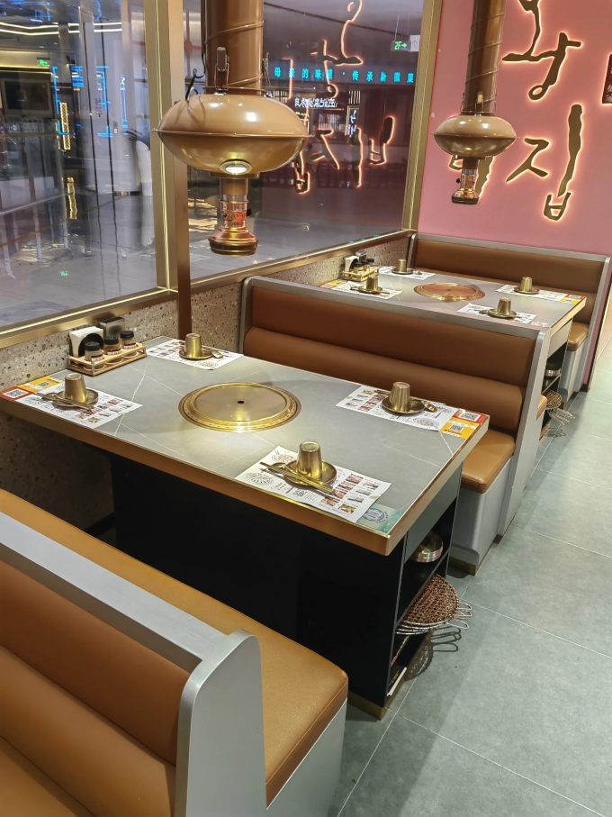 烤肉店上排烟无烟炭火烤肉桌
