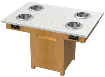 2019新款4人位大理石单人单锅无烟小火锅桌