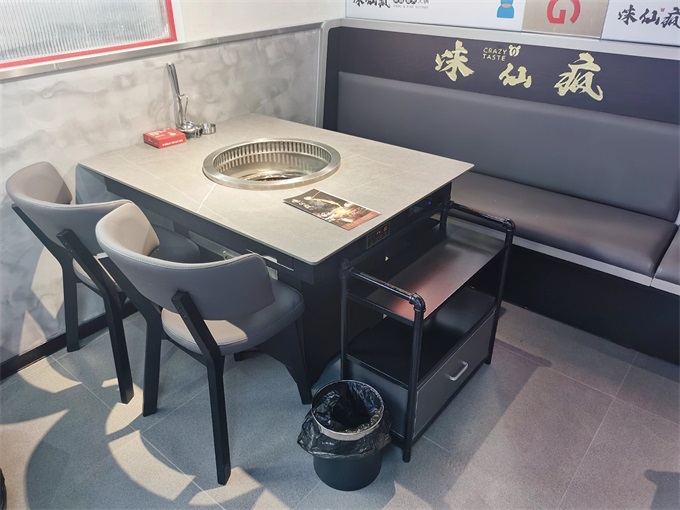 火锅店智能无烟净化岩板火锅桌