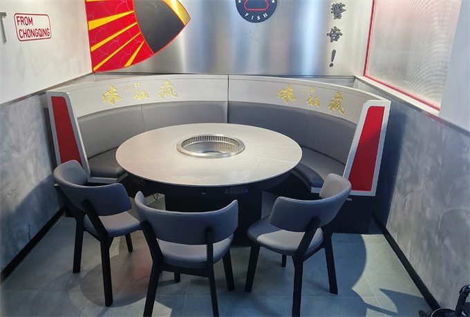 火锅店智能无烟净化岩板火锅桌