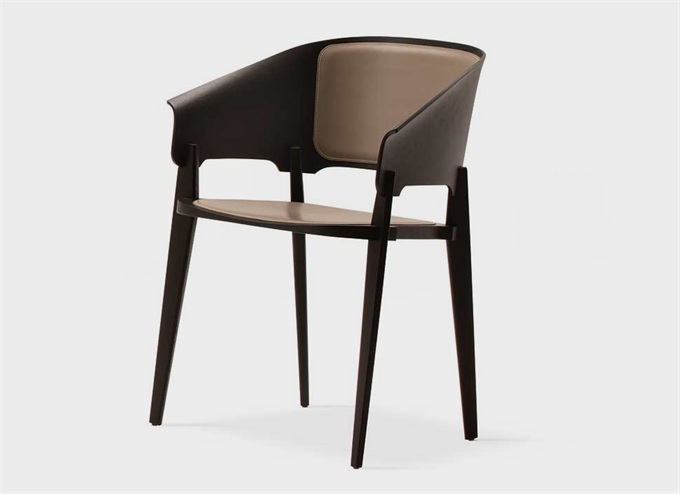 北欧黑胡桃木现代简约实木餐椅扶手椅
