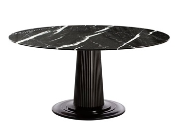 不锈钢桌脚天然大理石台面高端西餐厅圆桌