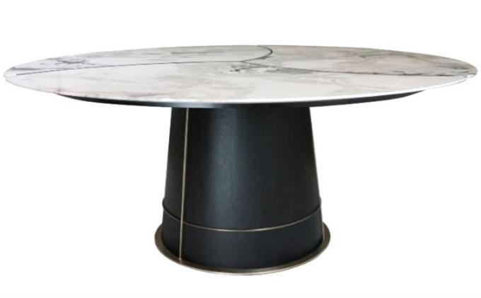 新中式轻奢不锈钢大理石西餐桌