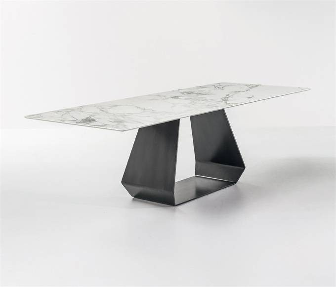 北欧现代时尚不锈钢岩石西餐厅桌子