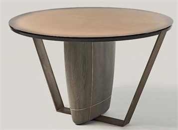 现代简约创意实木西餐厅圆形餐桌