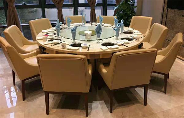 10人位圆形一人一锅小火锅大理石无烟火锅桌