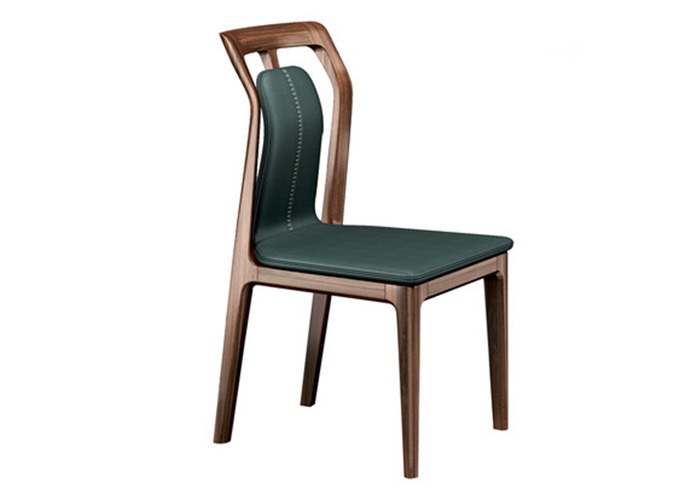 新中式实木餐椅酒店时尚皮革软包靠背椅
