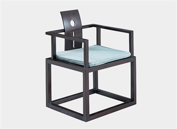 新中式复古个性实木布艺中餐椅