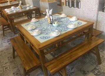 酒楼餐馆湘菜川菜餐厅时尚地方菜中式实木镶嵌大理石餐桌 酒楼餐馆湘菜川菜餐厅时尚地方菜中式实木镶嵌大理石餐桌