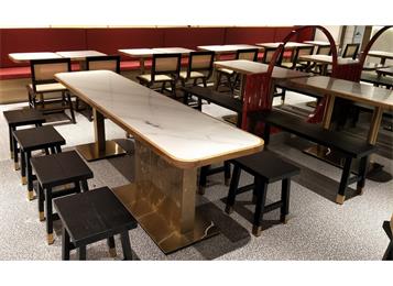 中餐厅不锈钢大理石轻奢桌椅_快餐店桌椅定制 中餐厅不锈钢大理石轻奢桌椅_快餐店桌椅定制