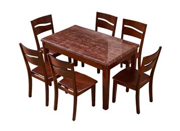 中餐厅大理石餐桌实木餐桌椅组合