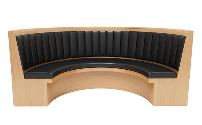 火锅餐厅实木弧形卡座沙发
