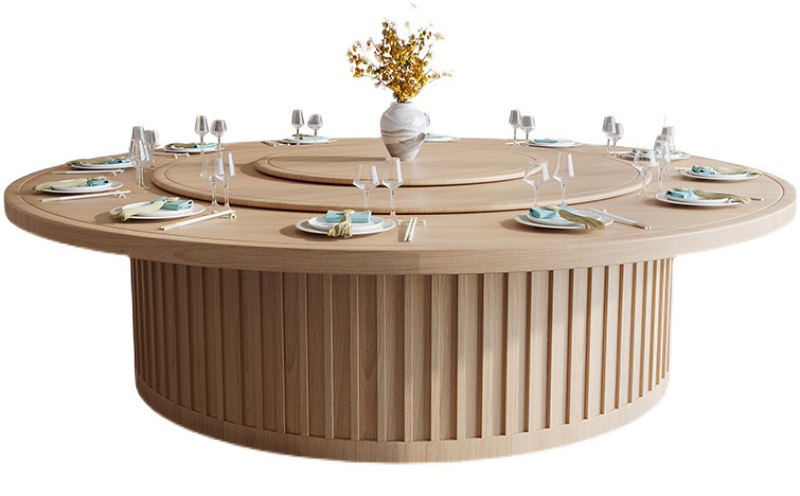 20人电动实木大圆桌尺寸是多少呢？20人电动餐桌价格高吗？