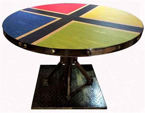 美式复古LOFT工业风实木餐桌 