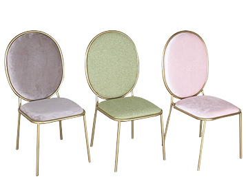 北欧铁艺餐椅 简约金色个性创意金属靠背椅子
