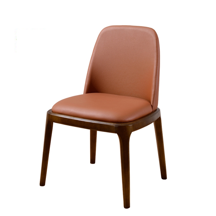 米兰欧式西餐椅 实木软包西餐桌椅