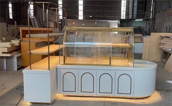 面包店弧形玻璃柜面包陈列柜台