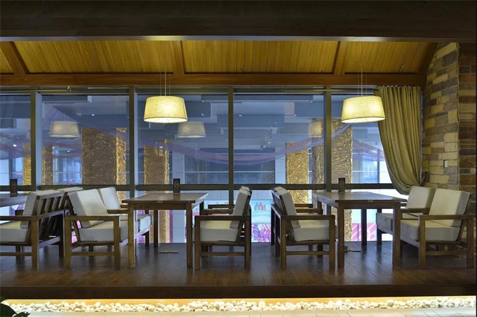拾月中餐厅新中式实木长条桌