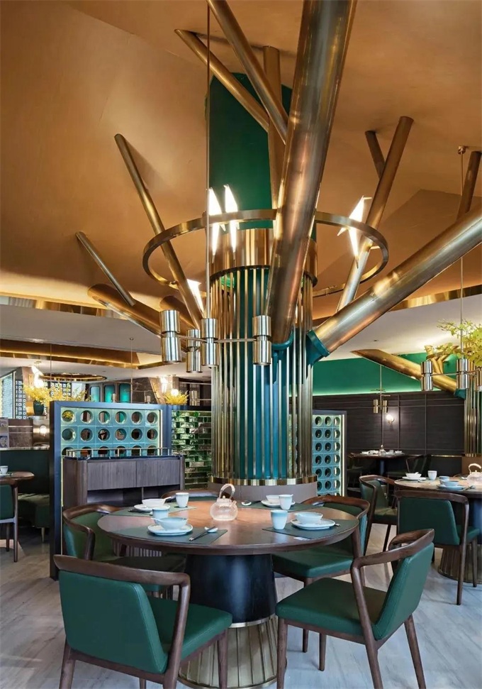 粤菜餐厅新中式实木餐桌椅